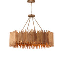 Currey & Company Teahouse 32.25" Rattan 8-Light Convertible Chandelier 7