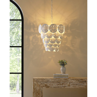 Currey & Company Tulum 20" White 5-Light Chandelier 4