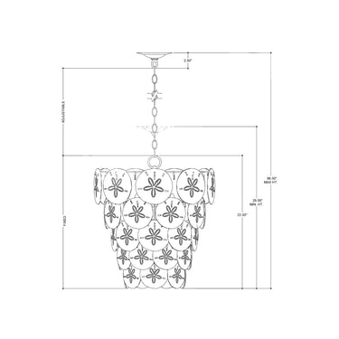 Currey & Company Tulum 20" White 5-Light Chandelier 5