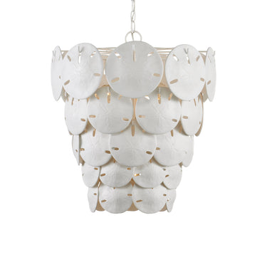 Currey & Company Tulum 20" White 5-Light Chandelier 