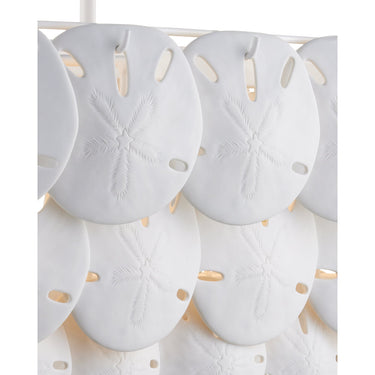 Currey & Company Tulum 39" White 5-Light Oval Chandelier 1