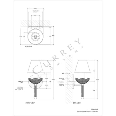 Currey & Company Vichy 1-Light Wall Sconce 6