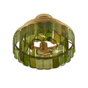 Currey & Company Vintner 15" Green 3-Light Semi-Flush Mount 3