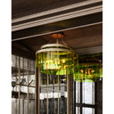 Currey & Company Vintner 15" Green 3-Light Semi-Flush Mount 5