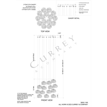 Currey & Company Virtu 15-Light Round Multi-Drop 4