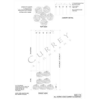 Currey & Company Virtu 7-Light Round Multi-Drop 4
