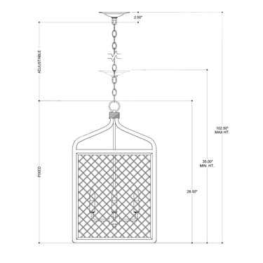 Currey & Company Wanstead 16'' Lantern 4-Light Chandelier 7