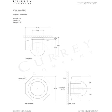 Currey & Company Waystone White 1-Light Wall Sconce 5