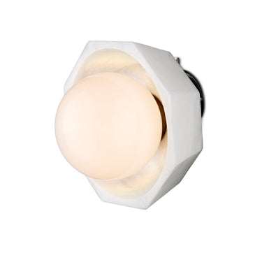 Currey & Company Waystone White 1-Light Wall Sconce 