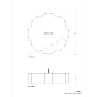 Currey & Company Wexford 19.25" White Flush Mount 5