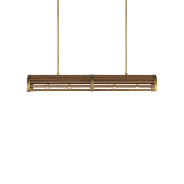 Currey & Company Woodbine 42" Chestnut Rectangular 5-Light Chandelier 2