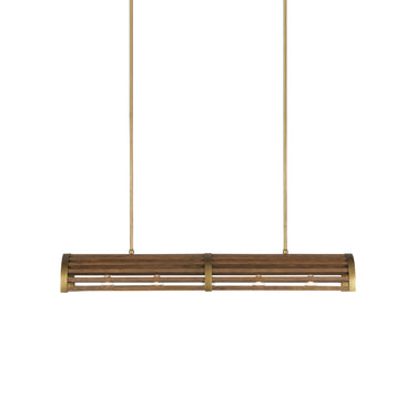 Currey & Company Woodbine 42" Chestnut Rectangular 5-Light Chandelier 5
