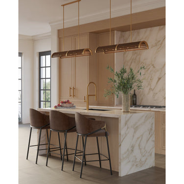 Currey & Company Woodbine 42" Chestnut Rectangular 5-Light Chandelier 7