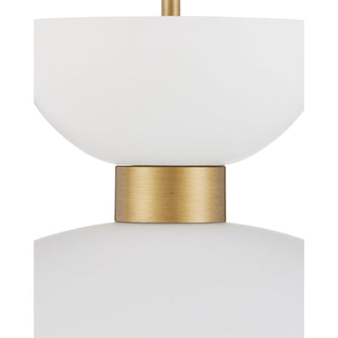 Currey & Company Zevio 15.75" White 1-Light Pendant 2