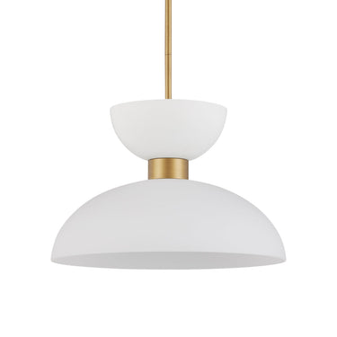 Currey & Company Zevio 15.75" White 1-Light Pendant 3