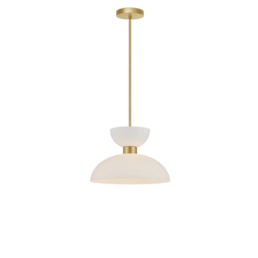 Currey & Company Zevio 15.75" White 1-Light Pendant 4