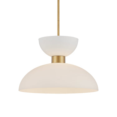Currey & Company Zevio 15.75" White 1-Light Pendant 