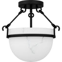 Danyon 3 Light Semi-Flush Mount in Matte Black 3
