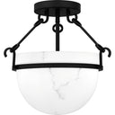 Danyon 3 Light Semi-Flush Mount in Matte Black 1