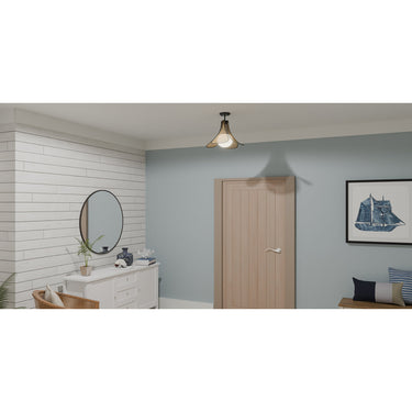 Delilah 1 Light Semi-Flush Mount in Matte Black 3