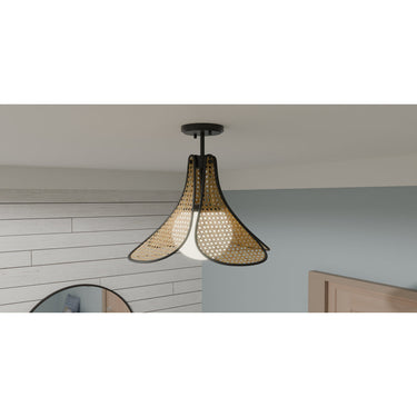 Delilah 1 Light Semi-Flush Mount in Matte Black 4