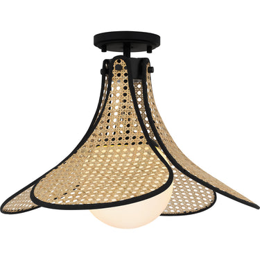 Delilah 1 Light Semi-Flush Mount in Matte Black 1