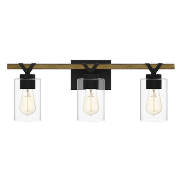 Devon Court 3 Light Bath Light in Matte Black 1