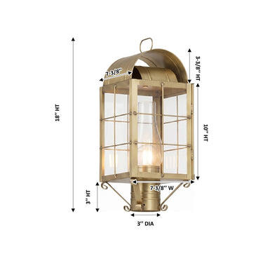 Durham Post Lantern shown in the Antique Brass finish with a Clear shade - 9120-H-AB-CL-C 1