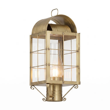 Durham Post Lantern shown in the Antique Brass finish with a Clear shade - 9120-H-AB-CL-C