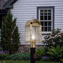 Durham Post Lantern shown in the Antique Brass finish with a Seedy shade - 9120-H-AB-SDY-C 2