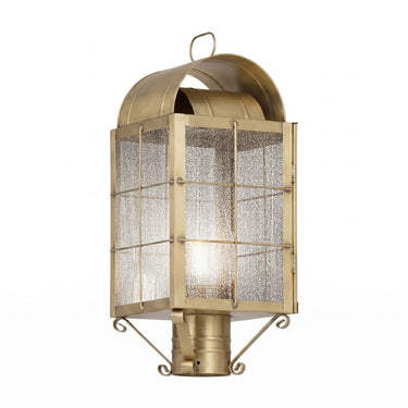 Durham Post Lantern shown in the Antique Brass finish with a Seedy shade - 9120-H-AB-SDY-C