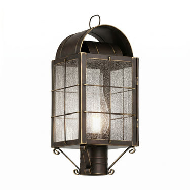 Durham Post Lantern shown in the Bronze finish with a Seedy shade - 9120-H-BZ-SDY-C