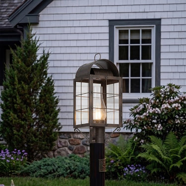 Durham Post Lantern shown in the Dark Brass finish with a Clear shade - 9120-H-DB-CL-C 2