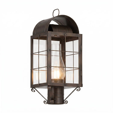 Durham Post Lantern shown in the Dark Brass finish with a Clear shade - 9120-H-DB-CL-C