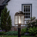 Durham Post Lantern shown in the Dark Brass finish with a Seedy shade - 9120-H-DB-SDY-C 2