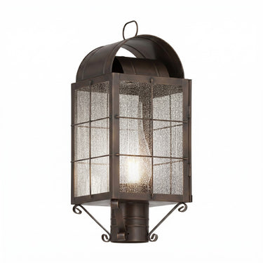 Durham Post Lantern shown in the Dark Brass finish with a Seedy shade - 9120-H-DB-SDY-C