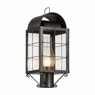 Durham Post Lantern shown in the Gunmetal finish with a Clear shade - 9120-H-GM-CL-C