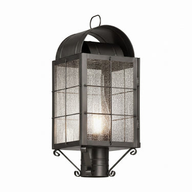 Durham Post Lantern shown in the Gunmetal finish with a Seedy shade - 9120-H-GM-SDY-C