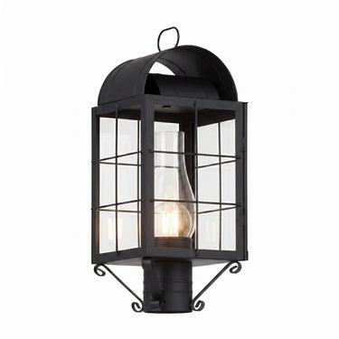 Durham Post Lantern shown in the Matte Black finish with a Clear shade - 9120-H-BK-CL-C