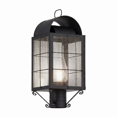 Durham Post Lantern shown in the Matte Black finish with a Seedy shade - 9120-H-BK-SDY-C