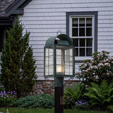 Durham Post Lantern shown in the Verde Green finish with a Clear shade - 9120-H-VG-CL-C 2