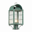 Durham Post Lantern shown in the Verde Green finish with a Clear shade - 9120-H-VG-CL-C