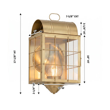 Durham Sconce shown in the Antique Brass finish with a Clear shade - 9111-H-AB-CL-C 1
