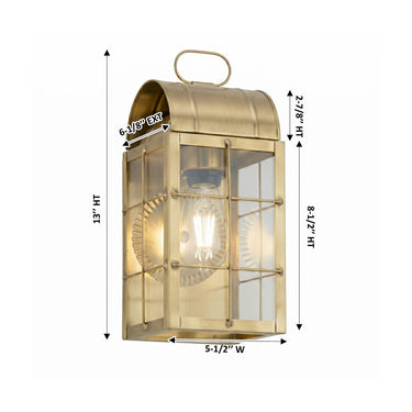 Durham Sconce shown in the Antique Brass finish with a Clear shade - 9121-H-AB-CL 1