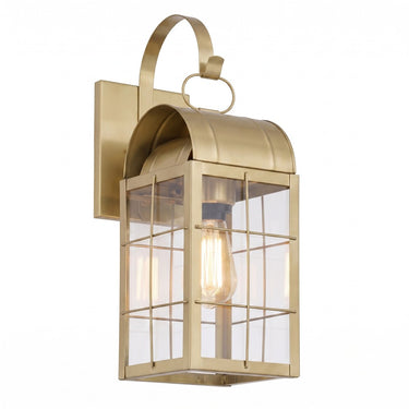 Durham Sconce shown in the Antique Brass finish with a Clear shade - 9121P-H-AB-CL