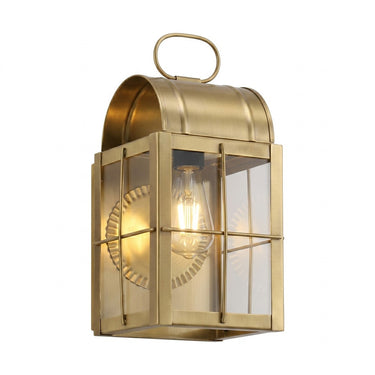 Durham Sconce shown in the Antique Brass finish with a Clear shade - 9131-H-AB-CL