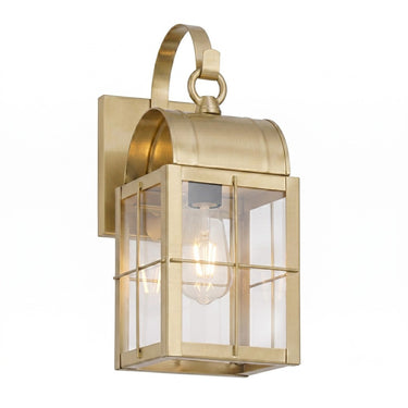 Durham Sconce shown in the Antique Brass finish with a Clear shade - 9131P-H-AB-CL