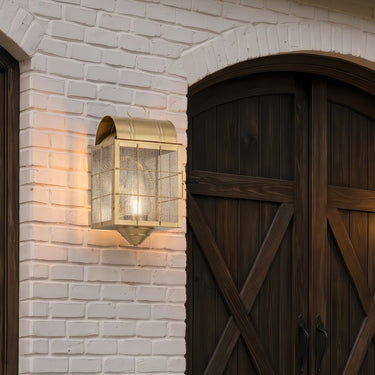 Durham Sconce shown in the Antique Brass finish with a Seedy shade - 9111-H-AB-SDY-C 2