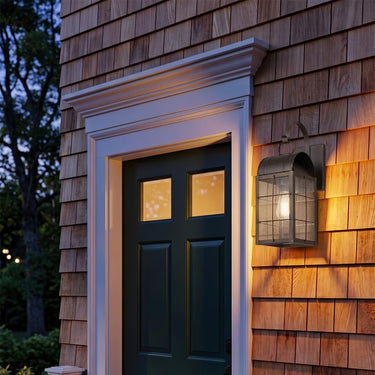 Durham Sconce shown in the Dark Brass finish with a Seedy shade - 9121P-H-DB-SDY 2
