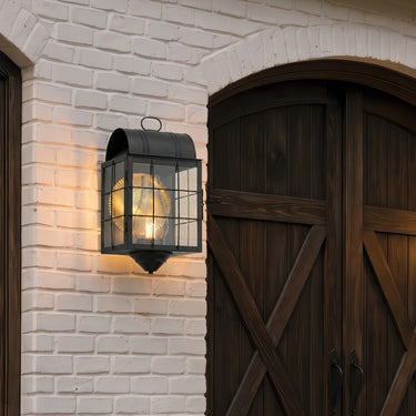 Durham Sconce shown in the Matte Black finish with a Clear shade - 9111-H-BK-CL-C 2